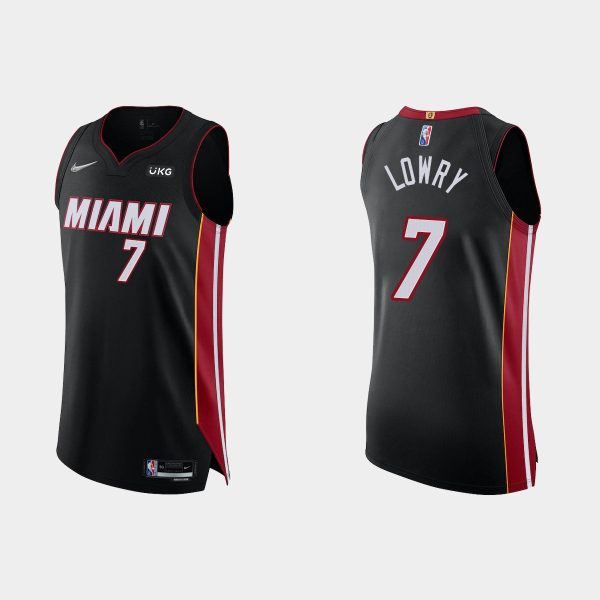 Men Miami Heat Kyle Lowry #7 2021/22 75th Anniversary Icon Black Jersey