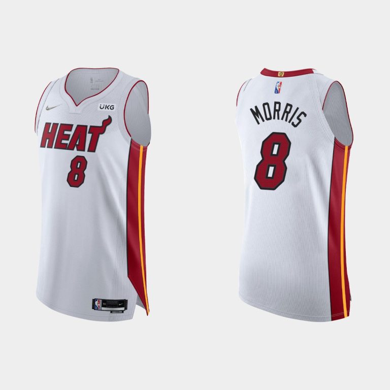 Men Miami Heat Markieff Morris #8 2021/22 75th Anniversary Association White Jersey