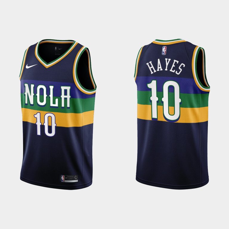 Men New Orleans Pelicans #10 Jaxson Hayes 2022-23 City Edition Navy Jersey