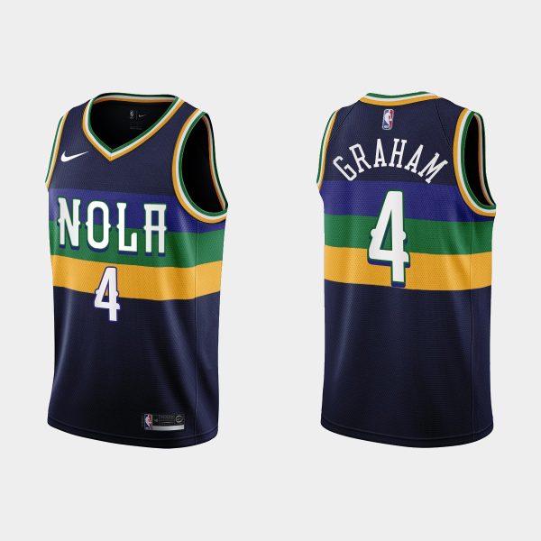 Men New Orleans Pelicans #4 Devonte' Graham 2022-23 City Edition Navy Jersey