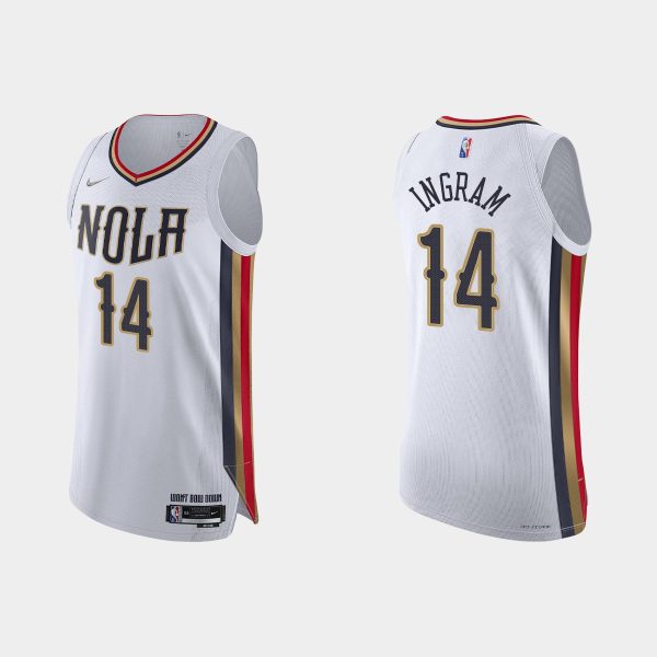 Men New Orleans Pelicans Brandon Ingram #14 2021/22 75th Anniversary City White Jersey