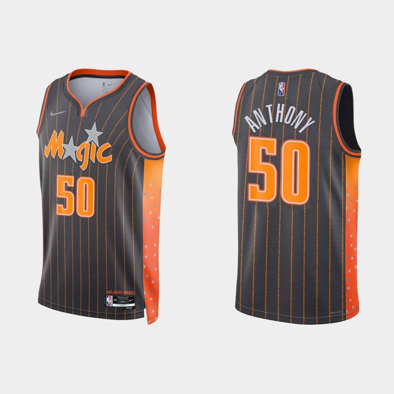 Men Orlando Magic #50 Cole Anthony 2021-22 NBA 75th Anniversary City Anthracite Jersey