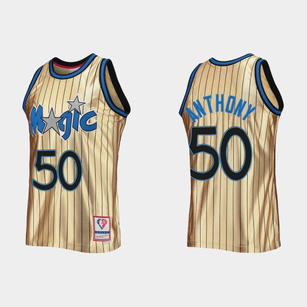 Men Orlando Magic NBA 75th Anniversary #50 Cole Anthony HWC Limited Gold Jersey