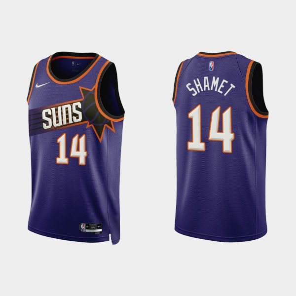 Men Phoenix Suns #14 Landry Shamet 2022-23 Icon Edition Purple Jersey