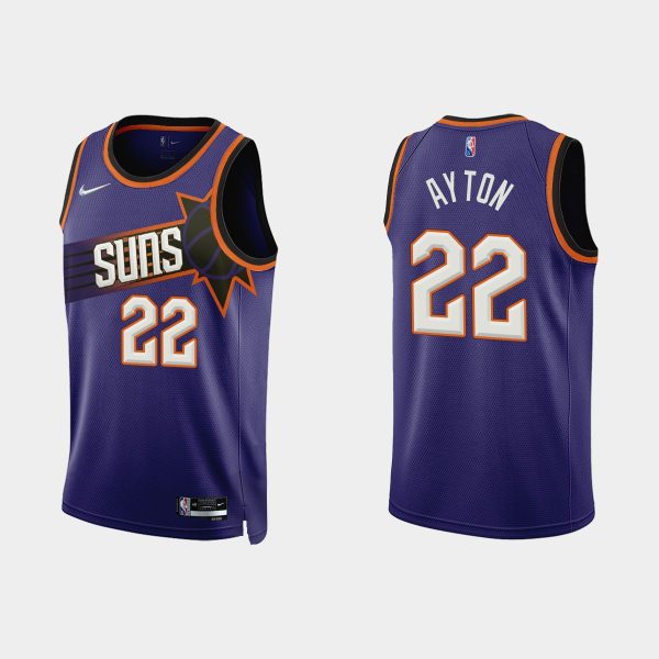 Men Phoenix Suns #22 Deandre Ayton 2022-23 Icon Edition Purple Jersey