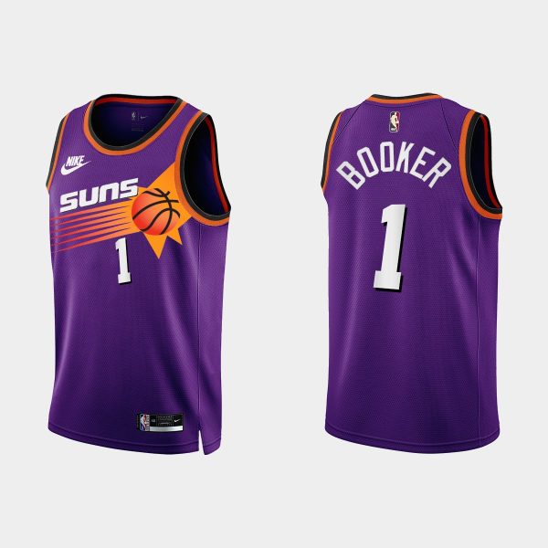 Men Phoenix Suns Devin Booker #1 2022-23 Classic Edition Purple Jersey