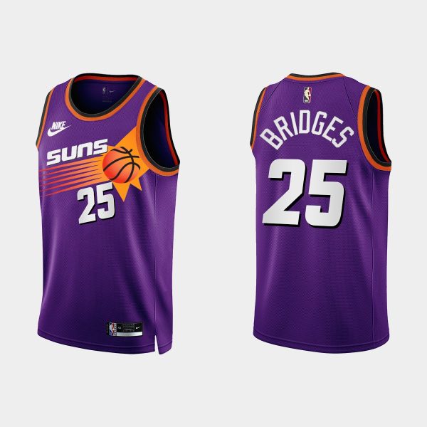 Men Phoenix Suns Mikal Bridges #25 2022-23 Classic Edition Purple Jersey