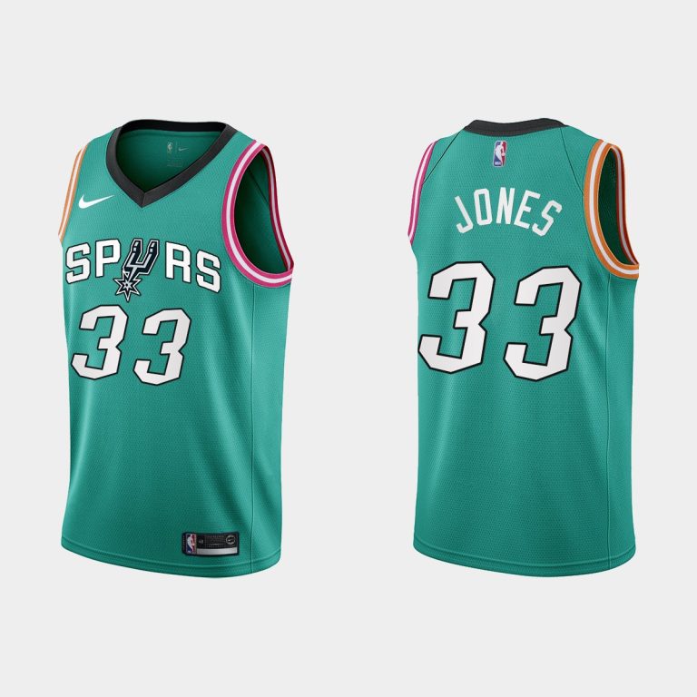 Men San Antonio Spurs #33 Tre Jones 2022-23 City Edition Teal Jersey