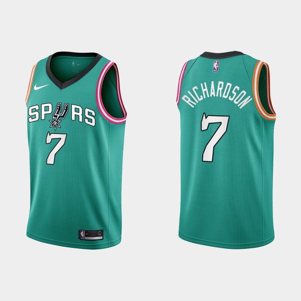 Men San Antonio Spurs #7 Josh Richardson 2022-23 City Edition Teal Jersey