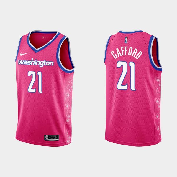 Men Washington Wizards #21 Daniel Gafford 2022-23 Cherry Blossom City Pink Jersey