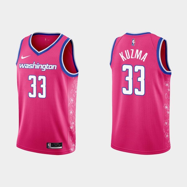 Men Washington Wizards #33 Kyle Kuzma 2022-23 Cherry Blossom City Pink Jersey