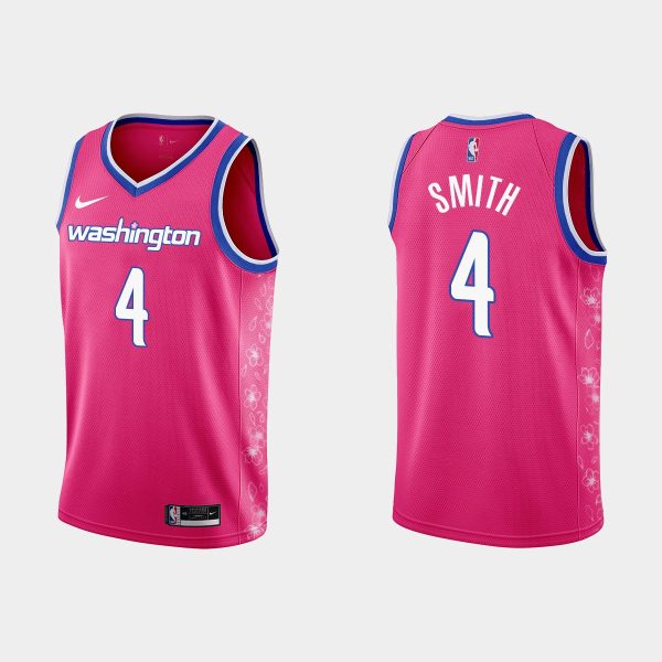 Men Washington Wizards #4 Ish Smith 2022-23 Cherry Blossom City Pink Jersey