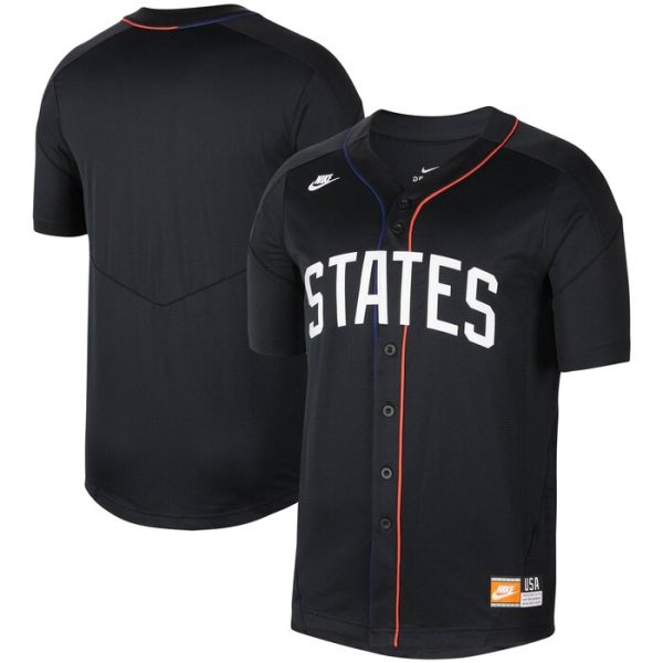 US Soccer Baseball Button-Up Jersey - Black