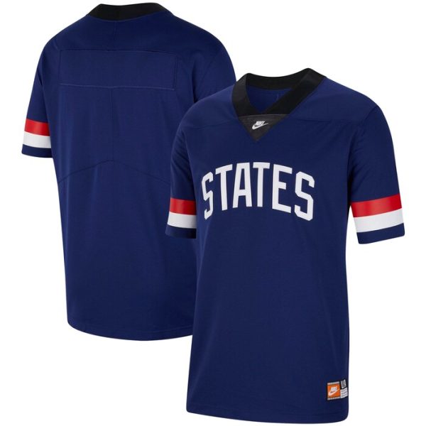 US Soccer States V-Neck Football Jersey - Blue