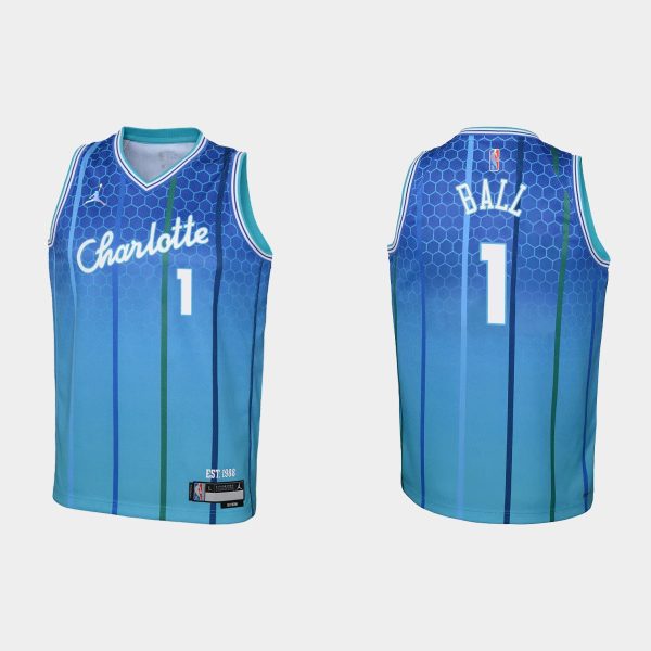 Youth Charlotte Hornets #1 LaMelo Ball 2022-23 City Edition Jersey