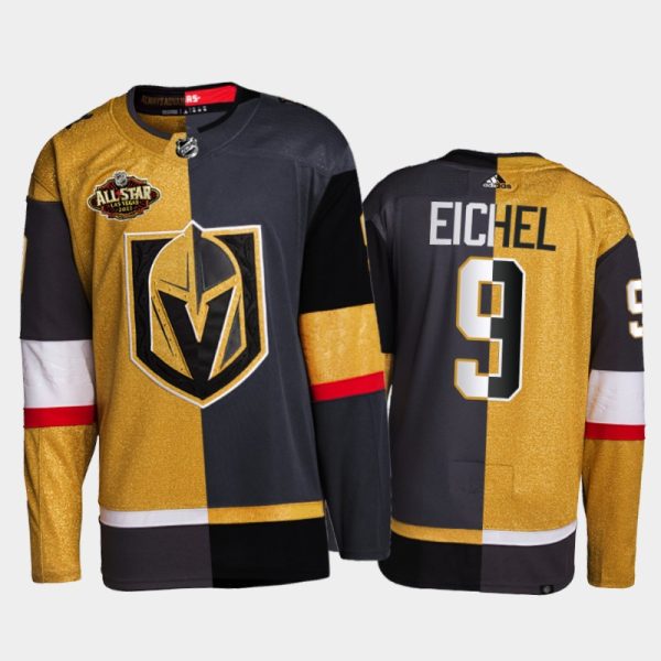 Men 2021-22 Vegas Golden Knights Jack Eichel 2022 All-Star Jersey Gold Black Split Edition Uniform