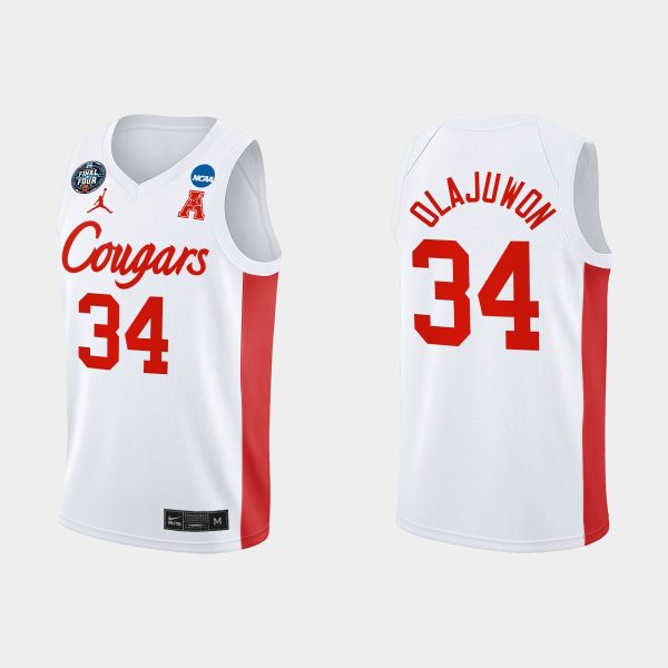 Men 2021 NCAA Basketball Houston Cougars #34 Hakeem Olajuwon White Final Four March Madness Jersey