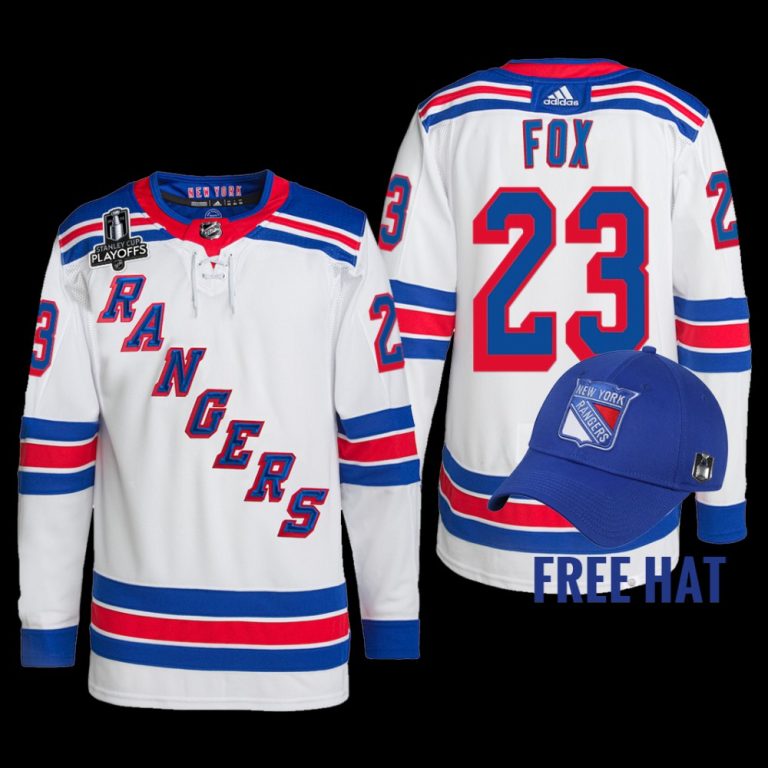 Men 2022 Metropolitan Division Champions New York Rangers Adam Fox Jersey Primegreen White #23 Uniform