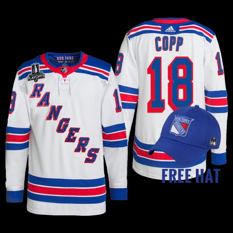 Men 2022 Metropolitan Division Champions New York Rangers Andrew Copp Jersey Primegreen White #18 Uniform