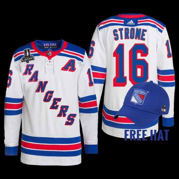 Men 2022 Metropolitan Division Champions New York Rangers Ryan Strome Jersey Primegreen White #16 Uniform