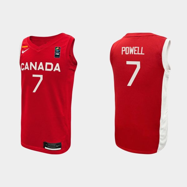 Men 2023 FIBA Basketball World Cup Canada Dwight Powell Red Jersey