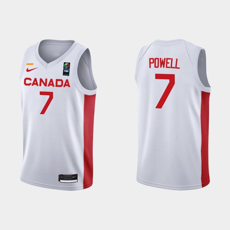 Men 2023 FIBA Basketball World Cup Canada Dwight Powell White Jersey