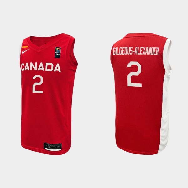 Men 2023 FIBA Basketball World Cup Canada Shai Gilgeous-alexander Red Jersey