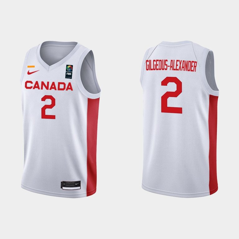 Men 2023 FIBA Basketball World Cup Canada Shai Gilgeous-alexander White Jersey