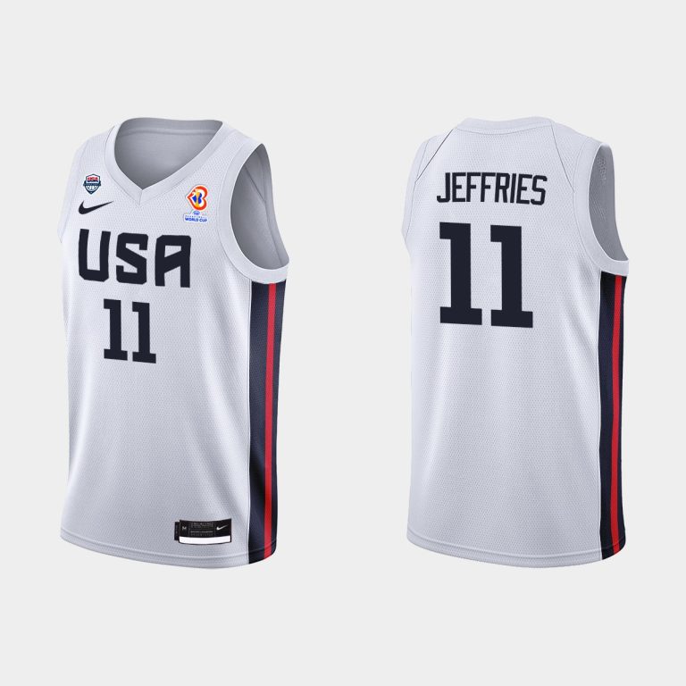 Men 2023 FIBA Basketball World Cup USA Team DaQuan Jeffries White Jersey