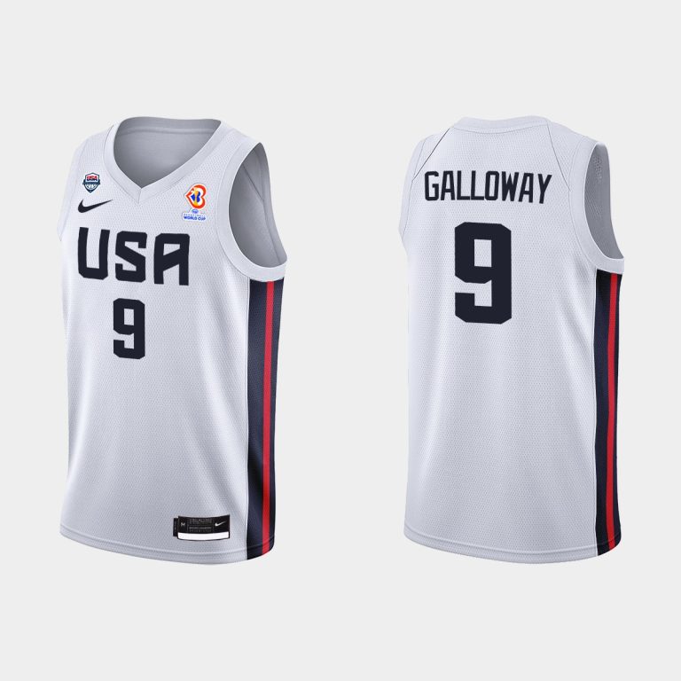 Men 2023 FIBA Basketball World Cup USA Team Langston Galloway White Jersey