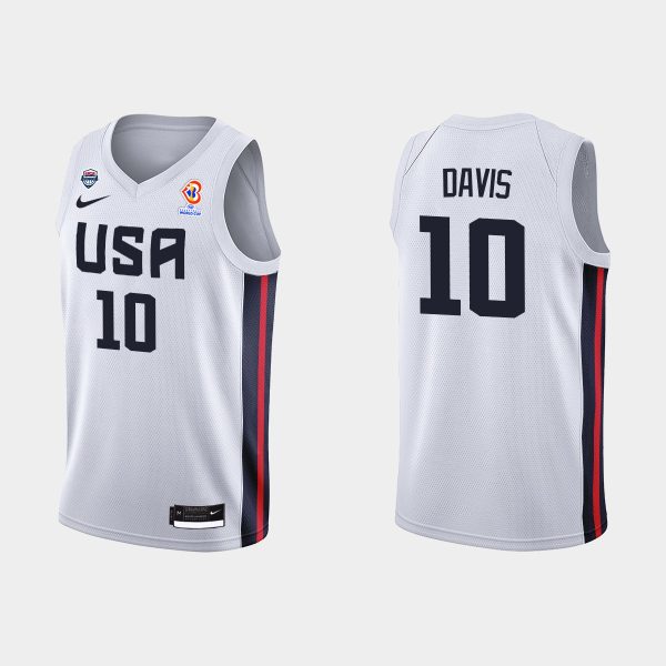 Men 2023 FIBA Basketball World Cup USA Team William Davis White Jersey