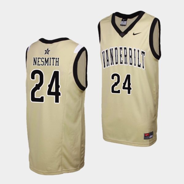 Men Aaron Nesmith Vanderbilt Commodores #24 Gold Replica College Basketball Jersey