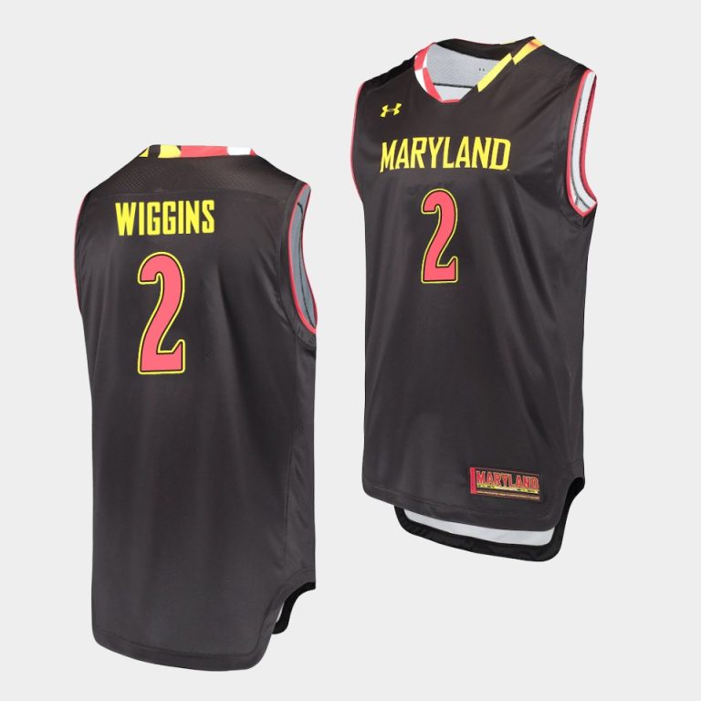 Men Aaron Wiggins Maryland Terrapins #2 Black Replica Performance Jersey