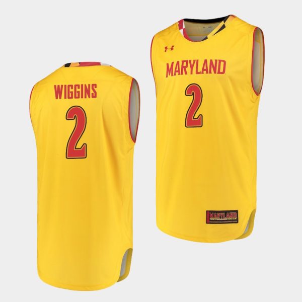 Men Aaron Wiggins Maryland Terrapins #2 Yellow Replica Performance Jersey