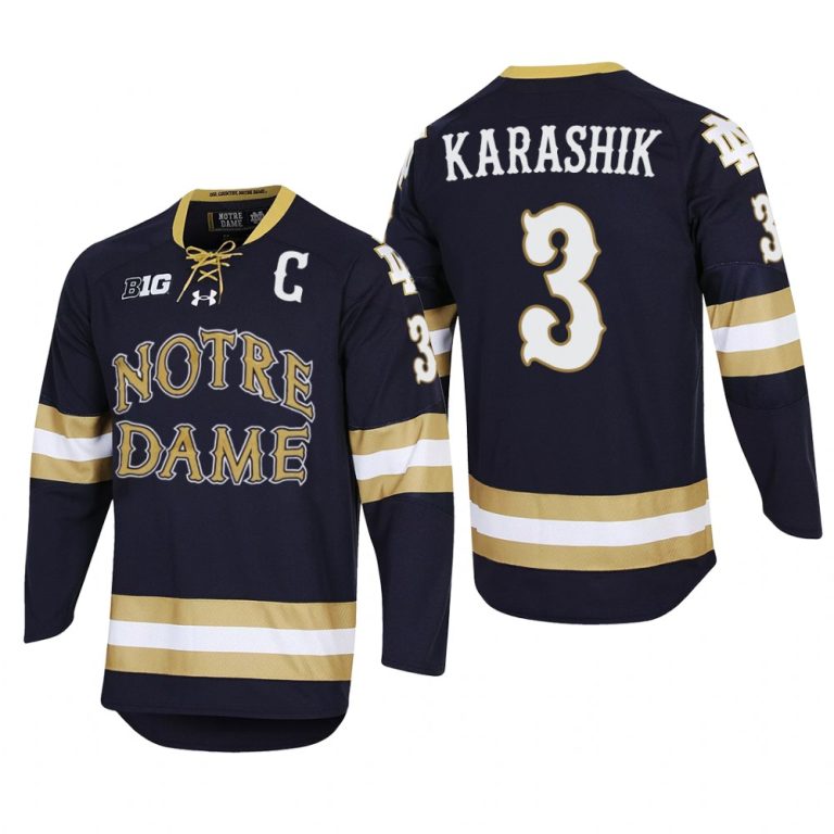 Men Adam Karashik #3 Notre Dame Fighting Irish 2022 NCAA Regional Finals Navy Jersey