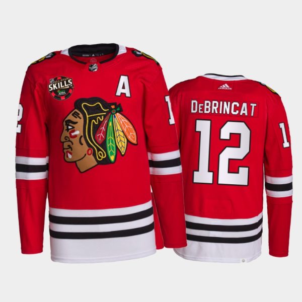 Men Alex DeBrincat Chicago Blackhawks 2022 NHL All-Star Skills Jersey Red #12 Competition Patch Uniform