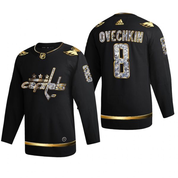 Men Alexander Ovechkin #8 Washington Capitals 2022 Stanley Cup Playoffs Black Diamond Edition Jersey