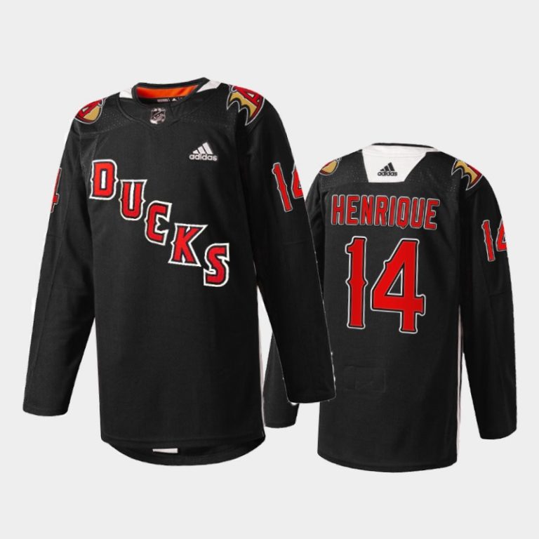 Men Anaheim Ducks Adam Henrique #14 2022 Angels Night Jersey Black Practice