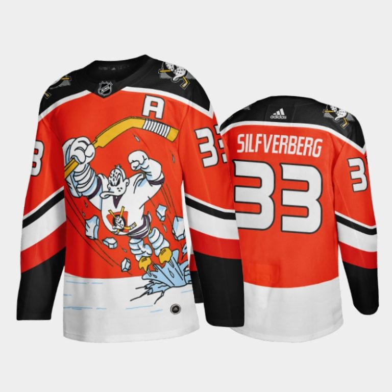 Men Anaheim Ducks Jakob Silfverberg #33 2021 Reverse Retro Orange Third Jersey