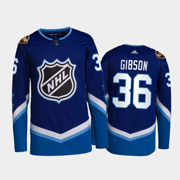 Men Anaheim Ducks John Gibson #36 2022 NHL All-Star Jersey Blue Western