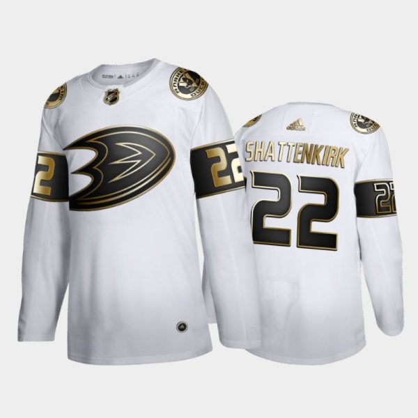 Men Anaheim Ducks Kevin Shattenkirk #22 Player Golden Edition White Jersey