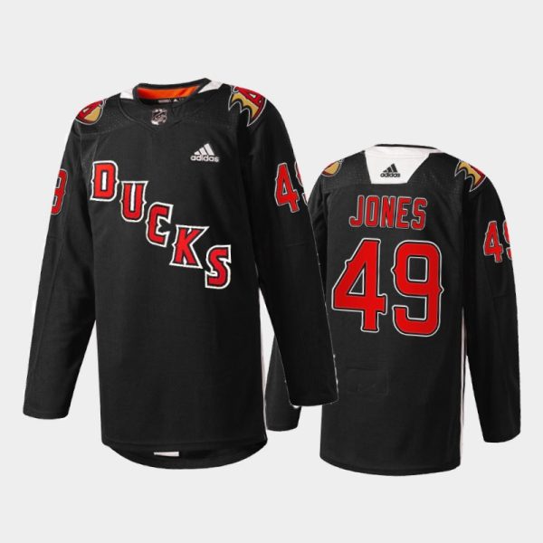 Men Anaheim Ducks Max Jones #49 2022 Angels Night Jersey Black Practice