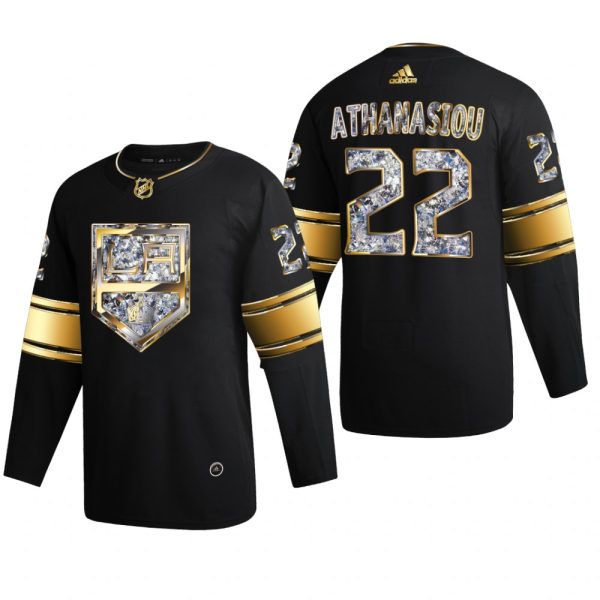 Men Andreas Athanasiou #22 Los Angeles Kings 2022 Stanley Cup Playoffs Black Diamond Edition Jersey