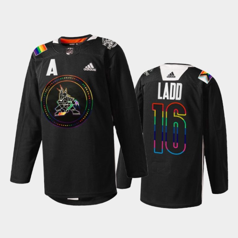 Men Andrew Ladd Arizona Coyotes Pride Night 2022 Jersey Black #16 HockeyIsForEveryone