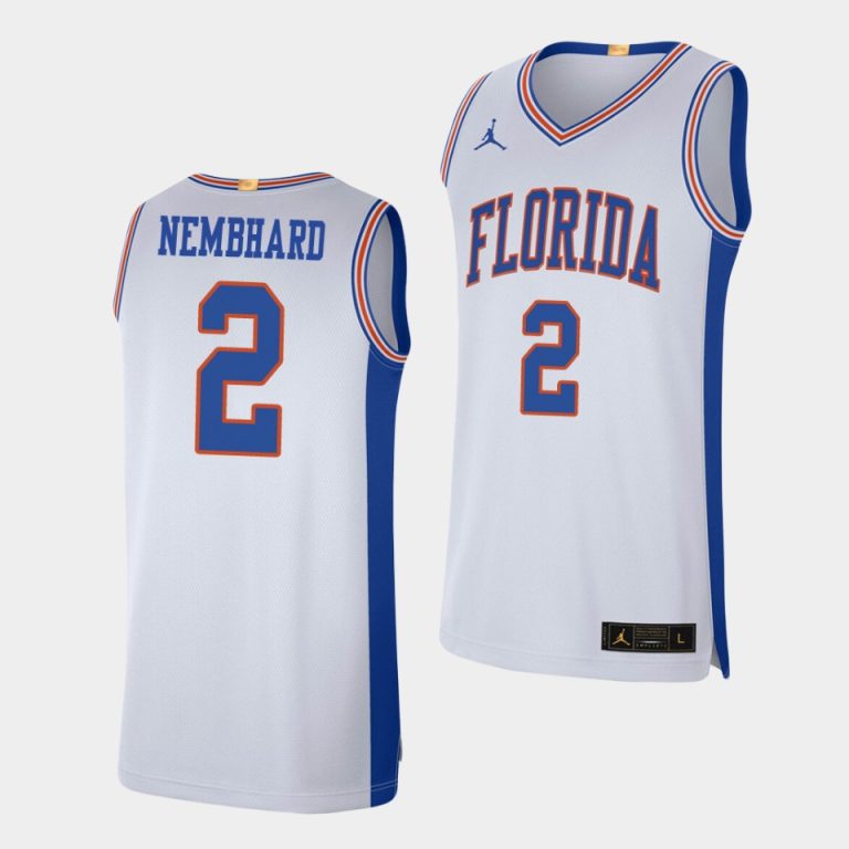 Men Andrew Nembhard Florida Gators #2 White Retro Limited College Baketball Jersey