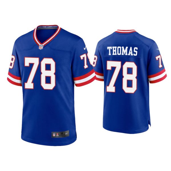 Men Andrew Thomas New York Giants Royal Classic Game Jersey