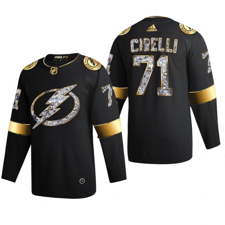 Men Anthony Cirelli #71 Tampa Bay Lightning 2022 Stanley Cup Playoffs Black Diamond Edition Jersey