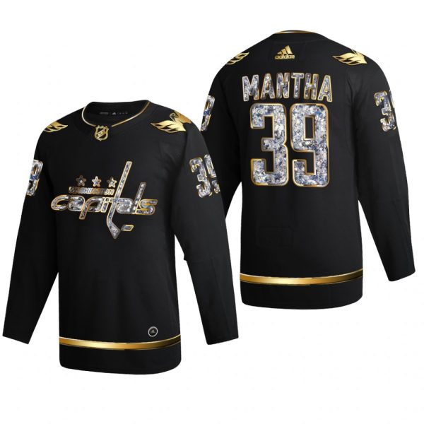 Men Anthony Mantha #39 Washington Capitals 2022 Stanley Cup Playoffs Black Diamond Edition Jersey