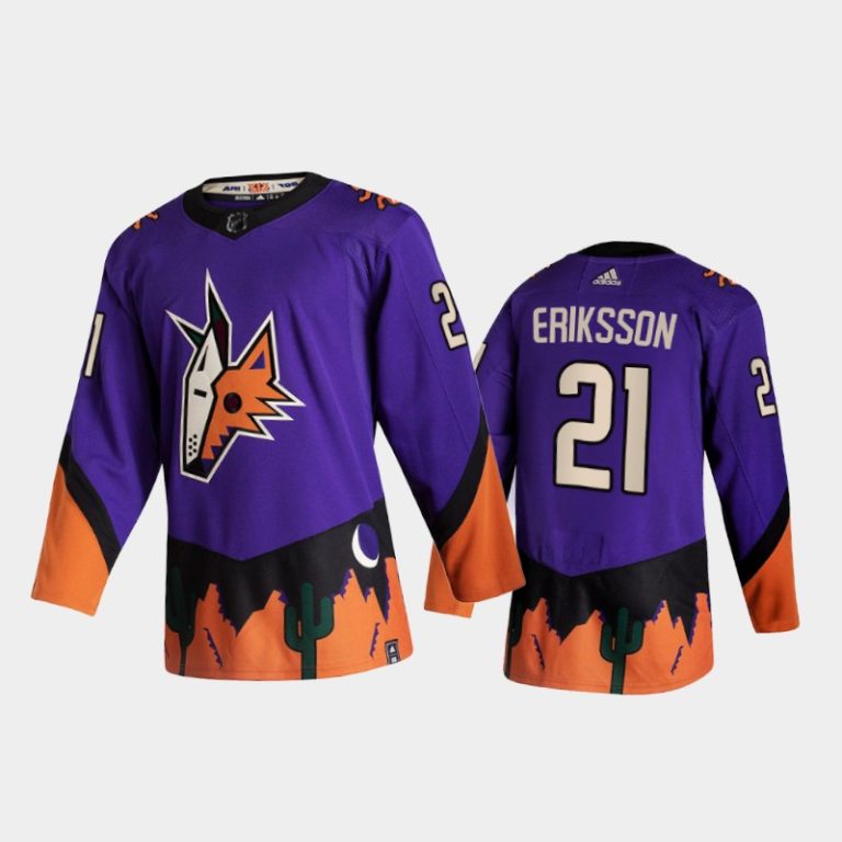 Men Arizona Coyotes #21 Loui Eriksson 2021 Reverse Retro Purple Special Edition Jersey