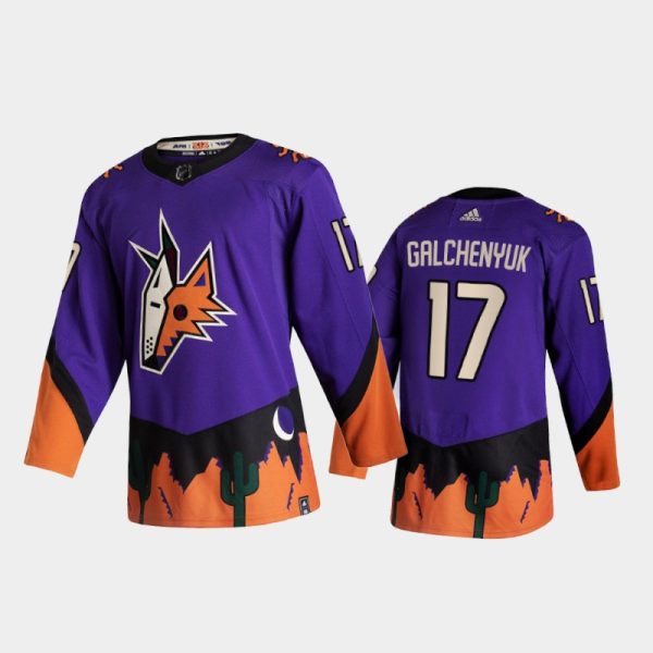 Men Arizona Coyotes Alex Galchenyuk #17 2021 Reverse Retro Purple Special Edition Jersey